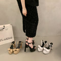High-heeled niche accessible luxury 2025 summer handmade women's shoes cross-border foreign trade retro women's shoes sandals outwear catwalk high heels