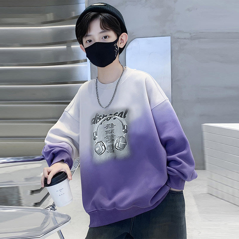 Boys' long-sleeve t-shirt, new  spring collection, student sportswear, spring/autumn boys' top, trendy sweatshirt for mid-to-large children