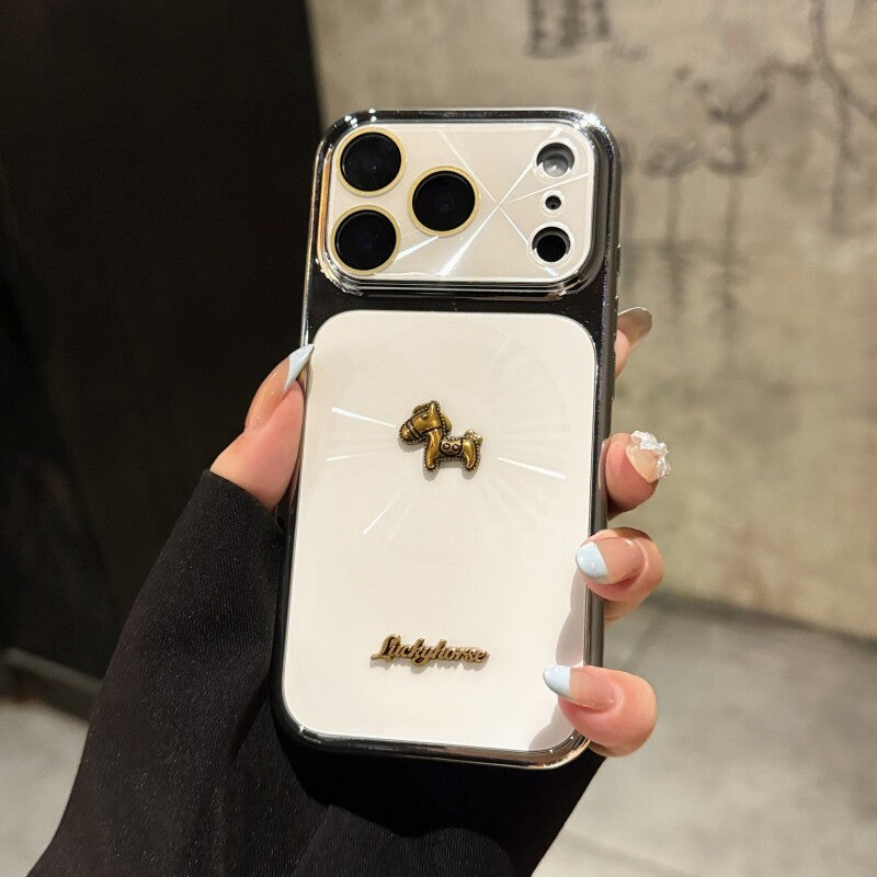 Golden horse star ring magnetic case for apple 17 pro - instantly transform your phone with cd texture, aurora lens protection, and full coverage for apple 15