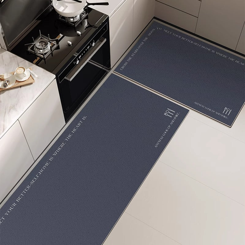 Leather kitchen floor mat non-slip oil-proof wipeable no-wash carpet pvcwaterproof mat whole floor for home stain-resistant mat