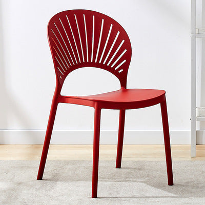 Nordic home plastic chair - suitable for cafeteria, restaurant, outdoor use, with backrest, stool, office, leisure, and waiting area seating