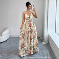 european and american women's clothing:  summer new arrivals -  cross-border floral print dress, elegant vacation style