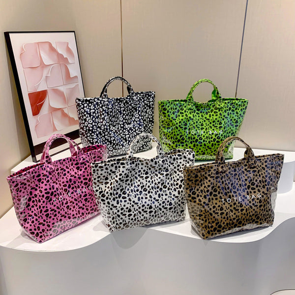 Cross-border European and American leopard print handbag women's 2025 new  fashion tote bag personalized commuting versatile shopping bag
