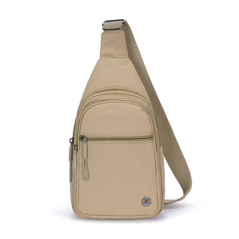 Foreign trade new women's breast bag outdoor commuting fashion versatile nylon shoulder bag solid color simple casual messenger bag