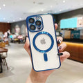 Suitable for apple 16 transparent electroplated magnetic phone case 13 all-inclusive iphonexr comes with lens film 14 protective cover