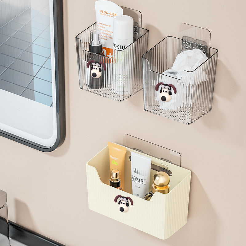 Bathroom toothbrush toothpaste comb storage rack - no drilling required - sink countertop washbasin toilet waste towel storage box