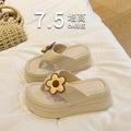 New arrivalcute flower seaside beach slippers women's summer easiest for matchoutwearplatform shoesthick sole sandals internet celebrity flip flops
