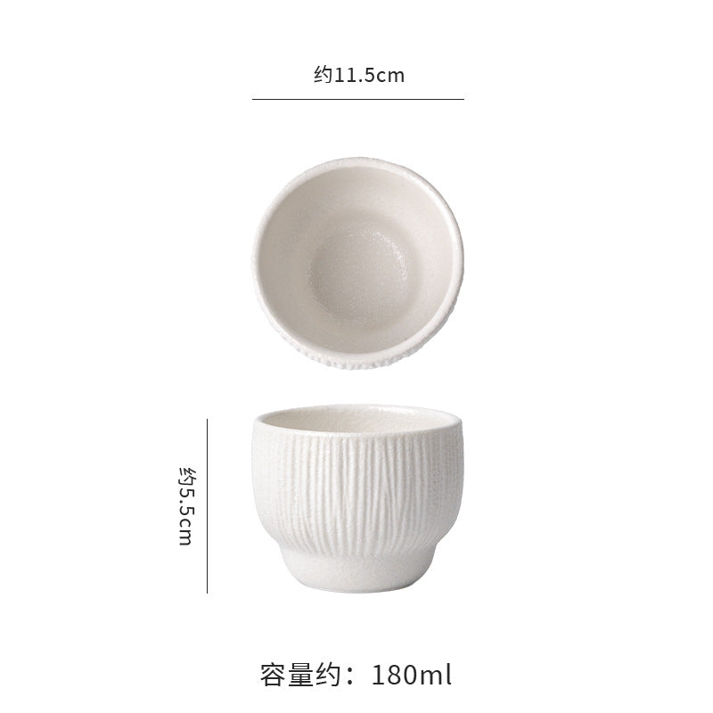 Personalized creative ceramic bowl for home rice bowl ceramic black and white dessert bowl one-person soup bowl noodle bowl