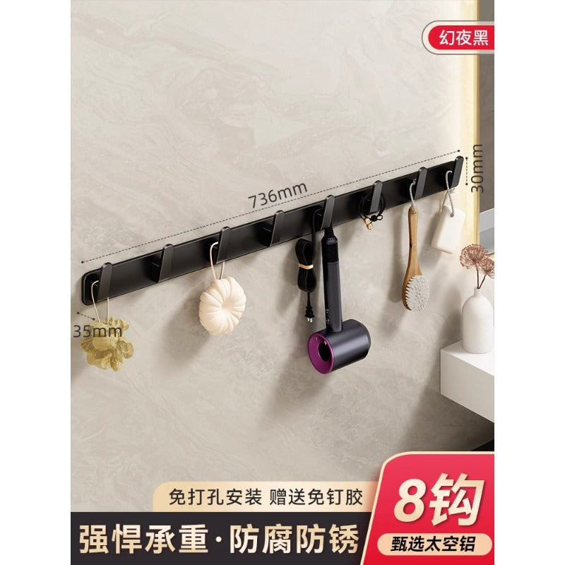 Wall-mounted clothes hooks for entryways, closets, bathrooms, kitchens, and home use. space aluminum, no-drill installation, multi-hook design