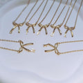 Amazon cross-border new arrival: bowknot necklace for women - unique, stylish, minimalist gold clavicle chain - wholesale from manufacturer