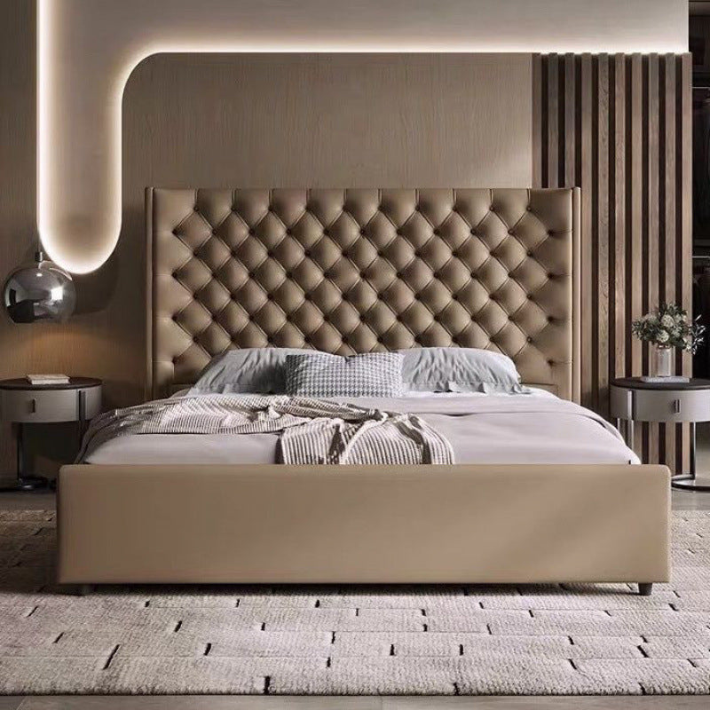 Modern creative italian american style zipper closure light luxury black double bed for home bedroom master bedroom upholstered wedding bed