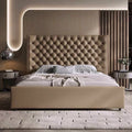Modern creative italian american style zipper closure light luxury black double bed for home bedroom master bedroom upholstered wedding bed
