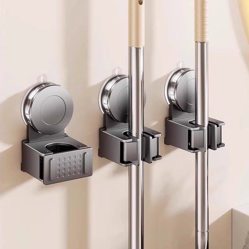 Suction cup mop hook, punch-free mop storage rack, traceless broom rack, mop clip, strong wall-mounted storage