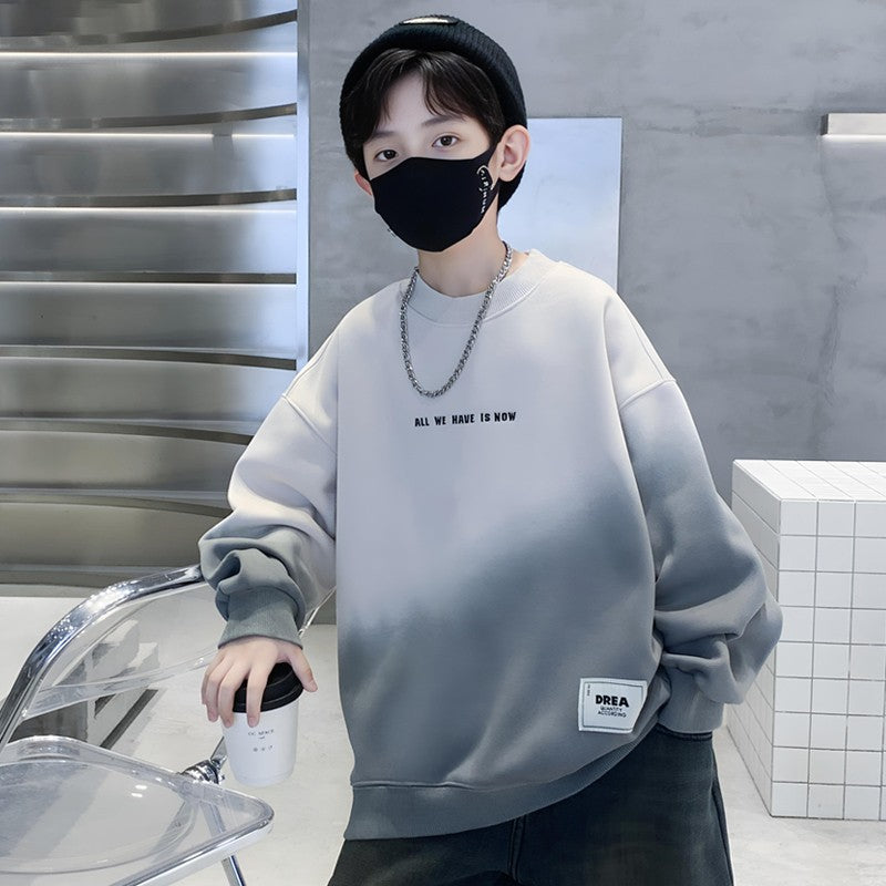 Boys' fall fashion streetwear sweatshirt - new  autumn collection - big kids' long-sleeve top - korean style, cool & trendy