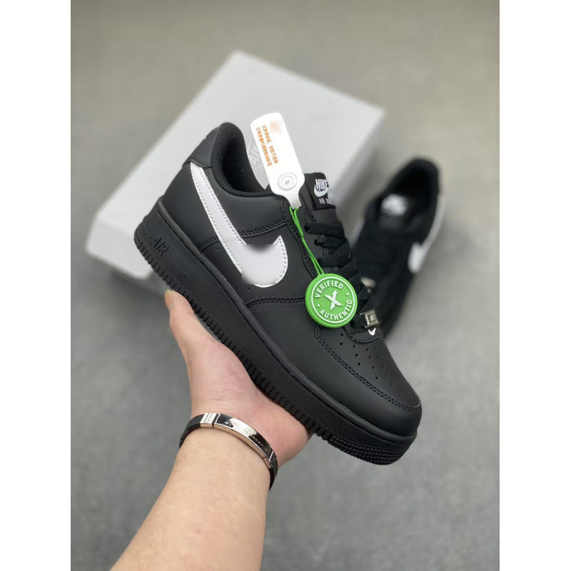 Putian high version air force one af1 white shoes wheat color pure original version black warrior men's shoes black sneakers