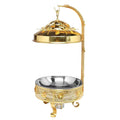 Luxury pattern stainless steel buffet warmer - 8l hanging lid buffet stove - hotel-grade insulated pot