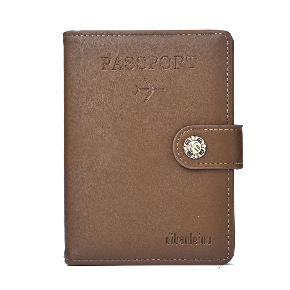 New Fashion Buckle Boarding Pu Leather ID Bag Aircraft Travel Passport Book Protective Case Multifunctional Passport Bag