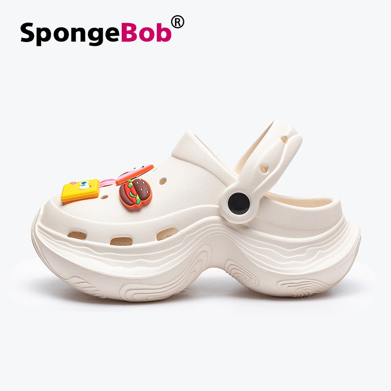 Spongebob squarepants platform clogs - women's 2025 new summer collection - outdoor, non-slip, beach sandals, height-increasing slides