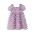 summer girls' purple sequin tulle pearl dress - princess party gown - clearance sale (limited sizes available)