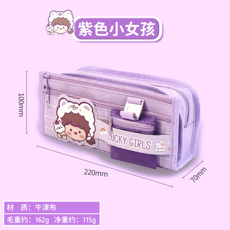 Pencil bag custom large capacity ins wind niche high value stationery bag panda Internet celebrity primary school student stationery box wholesale