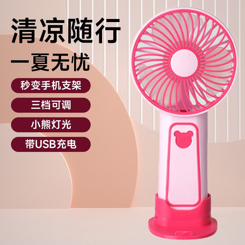 hot-selling handheld mini fan, featuring a cute floral cartoon design. usb powered, desktop mini portable fan, perfect for student gifts and wholesale