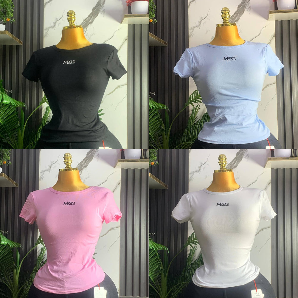 Available basic top women's tight t-shirt wholesale women's t-shirt new round neck tops
