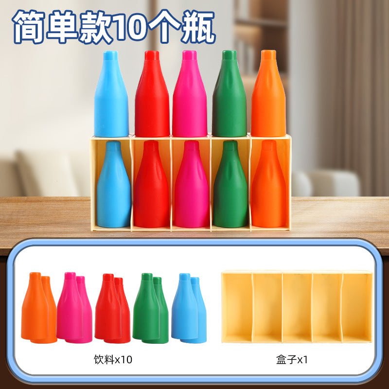 Fun bottle guessing game: kids' color memory & beverage matching game - brain training & memory puzzle toy