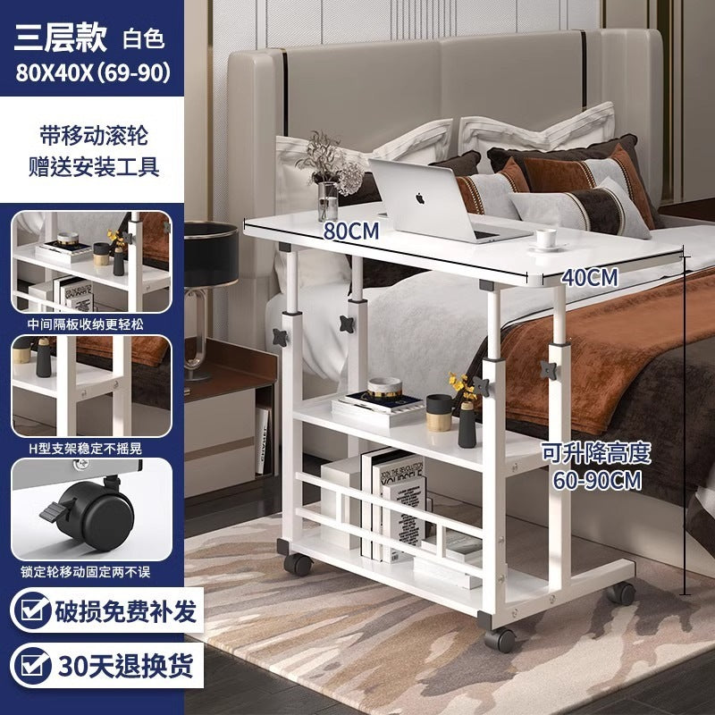 Bedside table with wheels casual small table bedroom for home student desk simple adjustable dormitory lazy computer desk