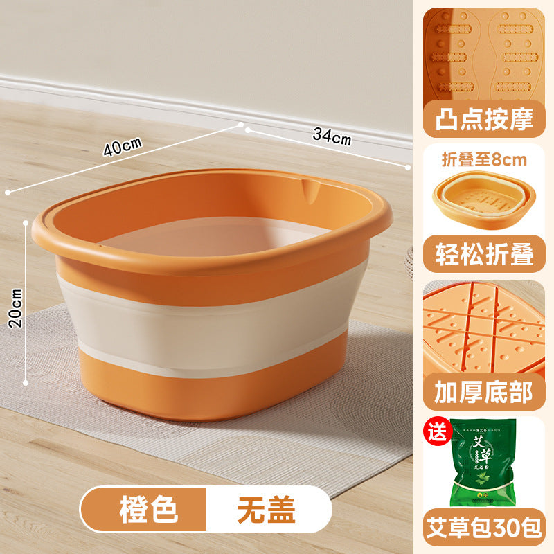 Collapsible foot soak bucket - portable, thickened foot bath basin for home use - calf-height, insulated foot washing basin - dropshipping available