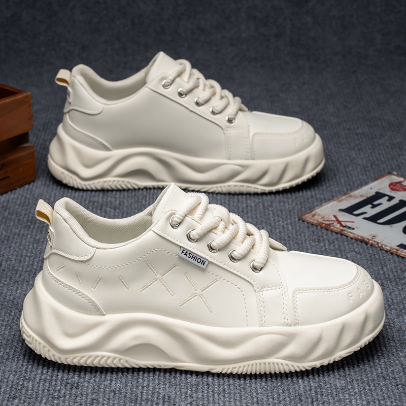 2025 new men's breathable versatile bestselling athletic leather casual chunky sole height increasing anti-slip trendy shoes