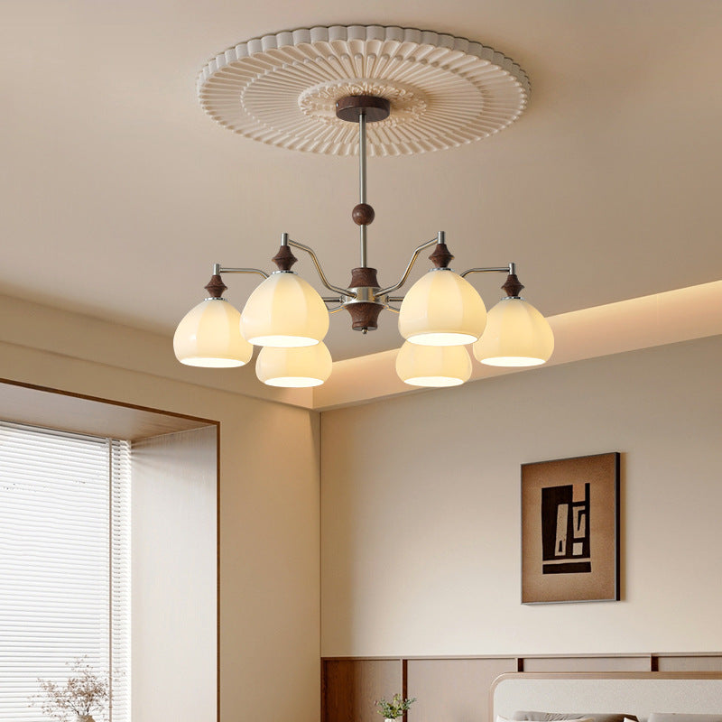 French medieval living room chandelier walnut wabi wind hall main light dining room bedroom whole house package Zhongshan lighting