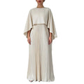 cross-border e-commerce women's fashion: european and american summer new arrivals - casual solid color batwing sleeve ruched asymmetrical skirt set