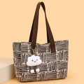 Large women's bag 2025 new fashion commuter shoulder bag spring/summer large capacity tote bag striped handbag