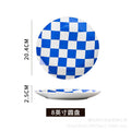 Instagram-worthy creative printed ceramic chessboard pattern dinner plates - stylish dinnerware for restaurants, home use, western cuisine, baking, and plating
