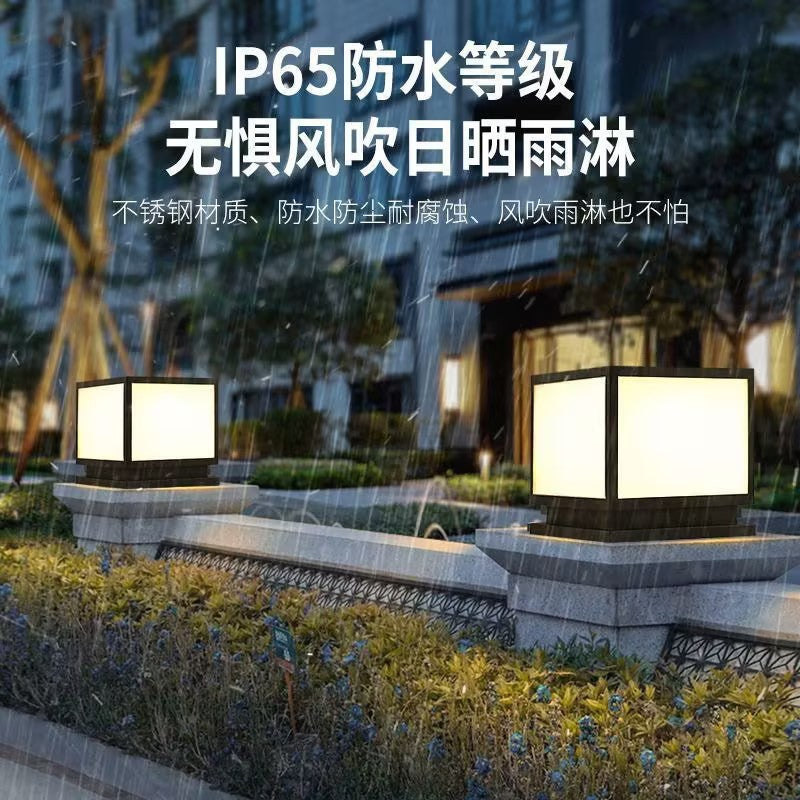 Solar powered pillar lights - outdoor waterproof garden lights - wired version - perfect for gardens, villas, gateways, and fences - creates a welcoming ambiance