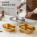 Korean stainless steel oval ramen basin steamed vegetable basin commercial baked rice bowl fried chicken plate flats salad bowl side dish bowl