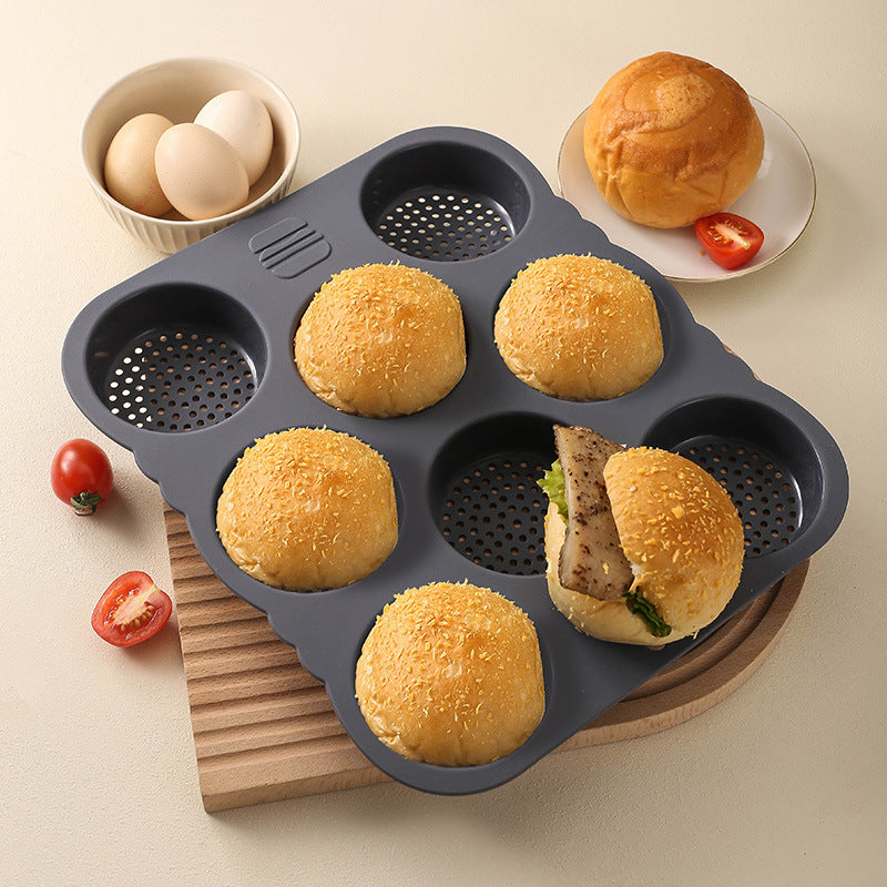Food-grade 8-cavity silicone bread mold - easy release, kitchen baguette maker, burger baking pan
