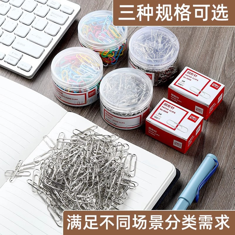 Deli 0018 Paper clip Silver metal paper clip Steel core Paper clip manufacturers wholesale office supplies