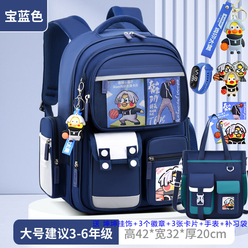 2026 new children's backpack for boys, elementary school grades 1-6, boys' and girls' spine-protecting, weight-reducing double shoulder bag