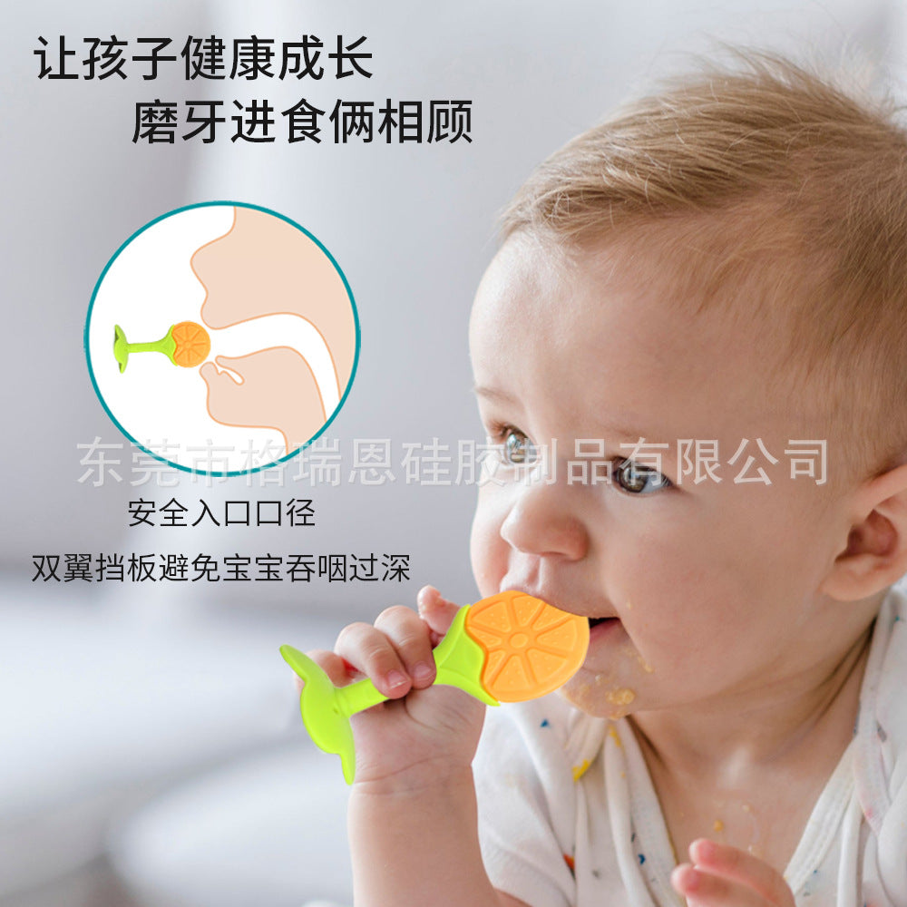 Baby Fruit Rings Toothpaste Newborn Teeth Grinder Food Grade Silicon Bite Baby Teething Toy