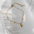 Anklet for women, popular zircon new arrival, heart ins, popular, trendy, niche design, heart-shaped jewelry for women