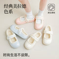 Fleece-lined beanie shoes for women winter 2026 new arrivalthick sole mary jane fur shoes outwear flats slip-on cotton shoes for women