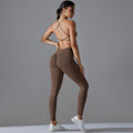 New arrival cross-border seamless pure color tight cross back sports intimates yoga suit running fitness yoga wear for women