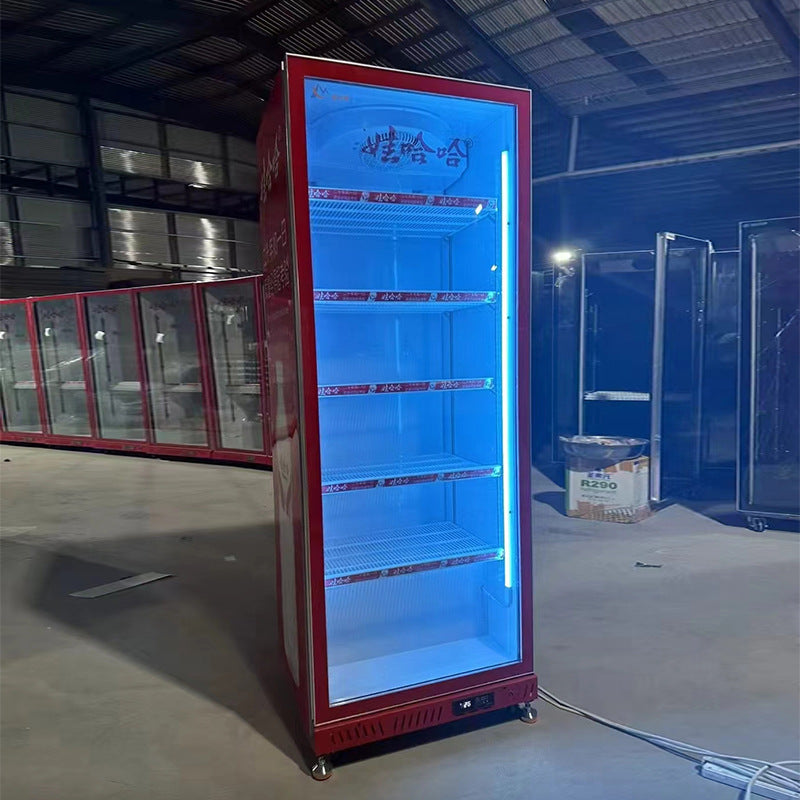 Large single door beer cabinet bar refrigerated display cabinet commercial refrigerator supermarket fresh-keeping cabinet freezer beverage cabinet quick cooling