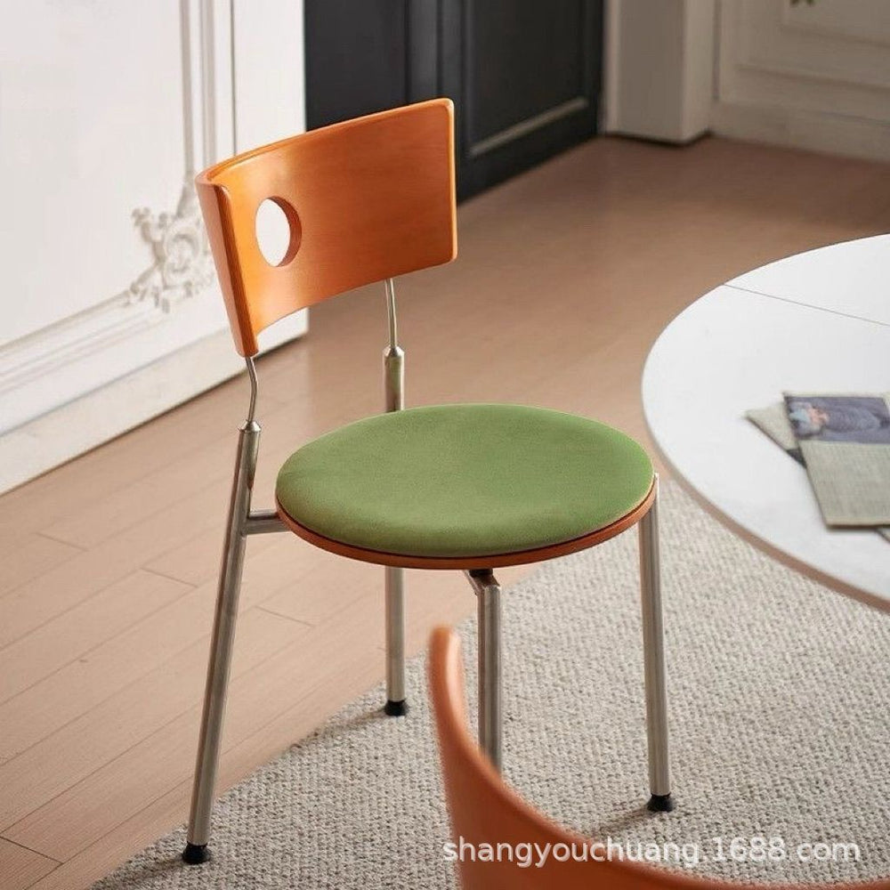 Used dining chairs, durable solid wood dining table and chairs, designer influencer minimalist high-end wabi-sabi style french retro chairs