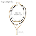 Sweater accessories necklace wholesale european and american cross-border jewelry women's multi-layer geometric alloy exaggerated design autumn and winter clavicle chain