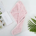 Coral fleece hair drying cap - quick absorption, soft & gentle, fast drying, perforated floral design, women's head wrap - wholesale