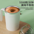 Coffee stirring cup - hands-free magnetic automatic coffee mixer - portable electric milk frother - stainless steel mug