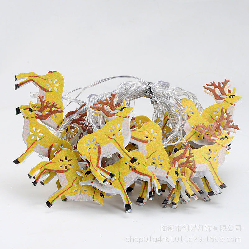 Christmas decorative light string wrought iron deer bells snowflake set holiday lights store premium birthday girl baking