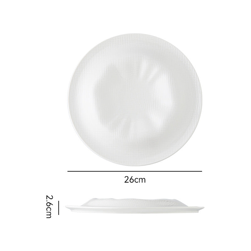 Minimalist white dinnerware restaurant hotel unique creative high-value plating dessert pastry western food plate steak plate